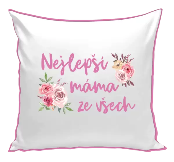 Polštář Nejlepší máma ze všech - květiny