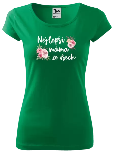Dámské tričko Nejlepší máma ze všech - květiny