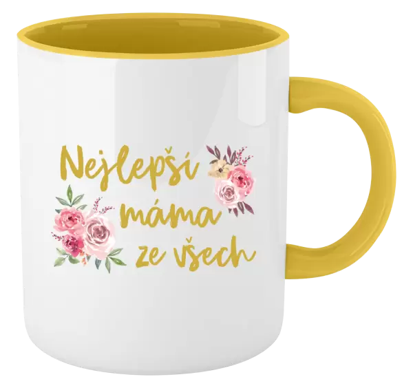 Hrnek Nejlepší máma ze všech - květiny