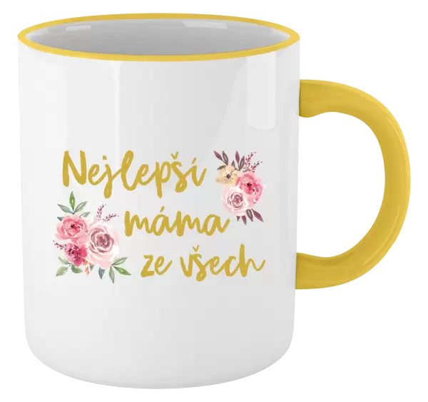 Hrnek Nejlepší máma ze všech - květiny