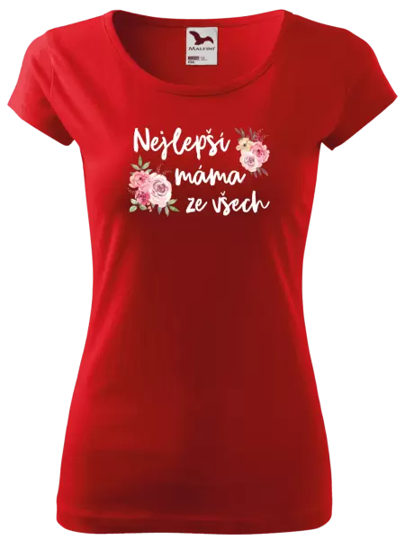 Dámské tričko Nejlepší máma ze všech - květiny