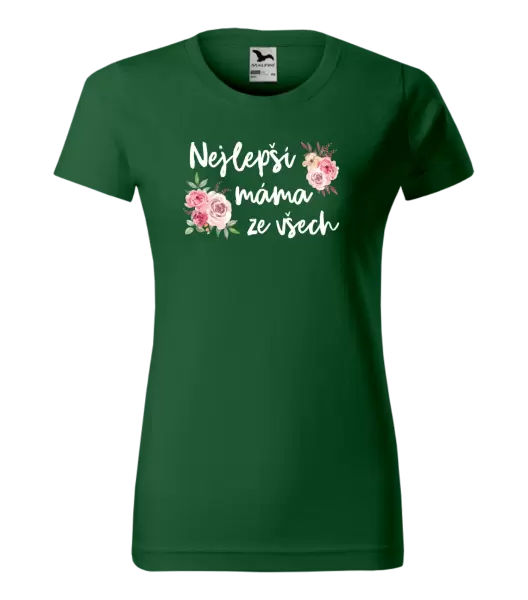 Dámské tričko Nejlepší máma ze všech - květiny