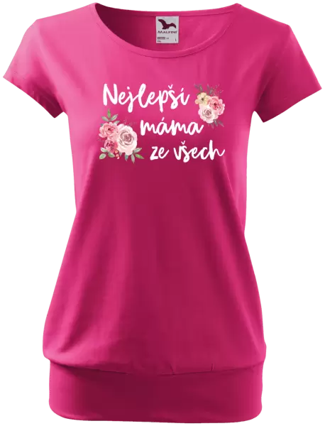 Dámské tričko Nejlepší máma ze všech - květiny
