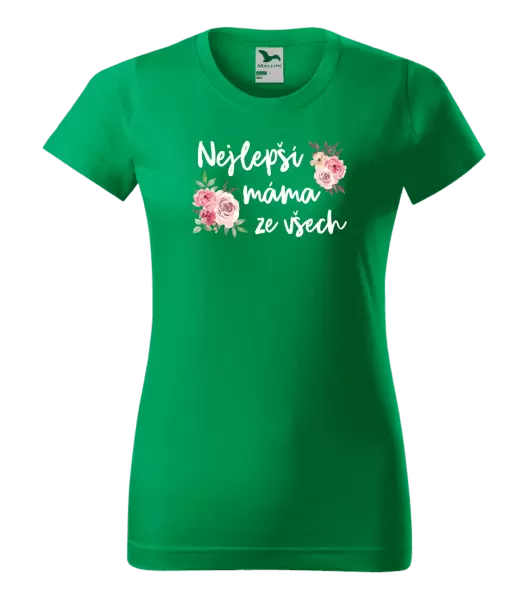 Dámské tričko Nejlepší máma ze všech - květiny