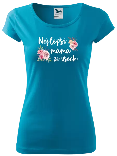 Dámské tričko Nejlepší máma ze všech - květiny