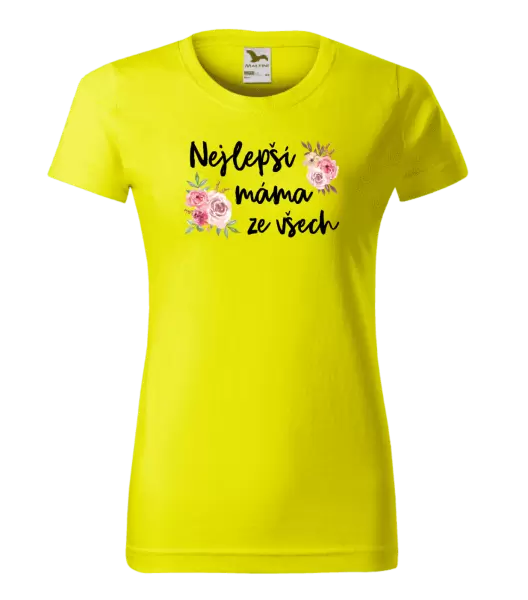 Dámské tričko Nejlepší máma ze všech - květiny