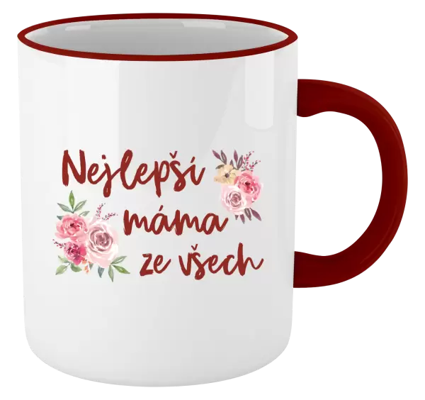 Hrnek Nejlepší máma ze všech - květiny