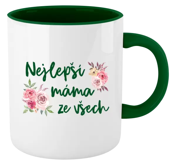 Hrnek Nejlepší máma ze všech - květiny