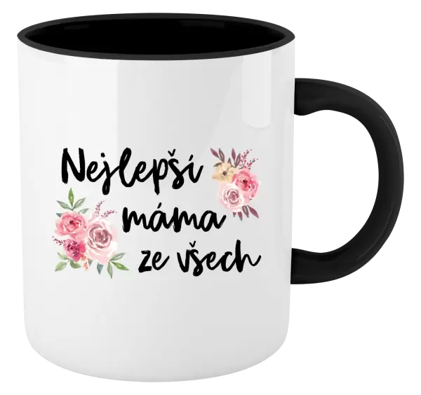 Hrnek Nejlepší máma ze všech - květiny