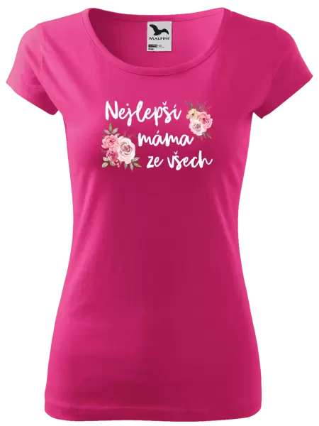 Dámské tričko Nejlepší máma ze všech - květiny