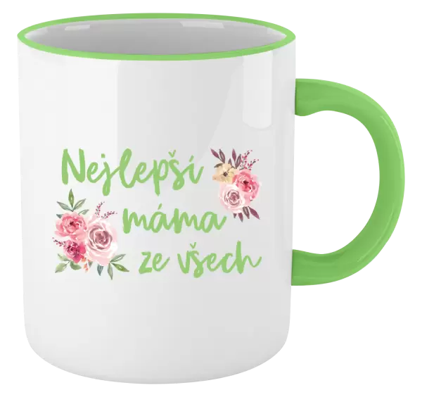 Hrnek Nejlepší máma ze všech - květiny