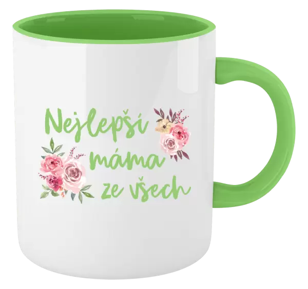 Hrnek Nejlepší máma ze všech - květiny