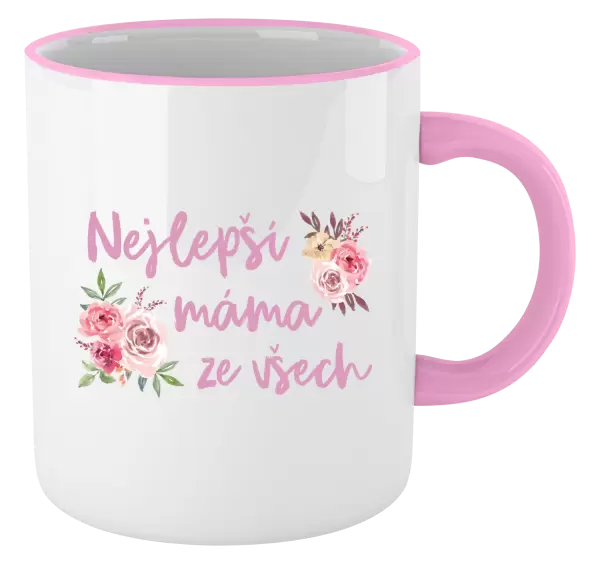 Hrnek Nejlepší máma ze všech - květiny