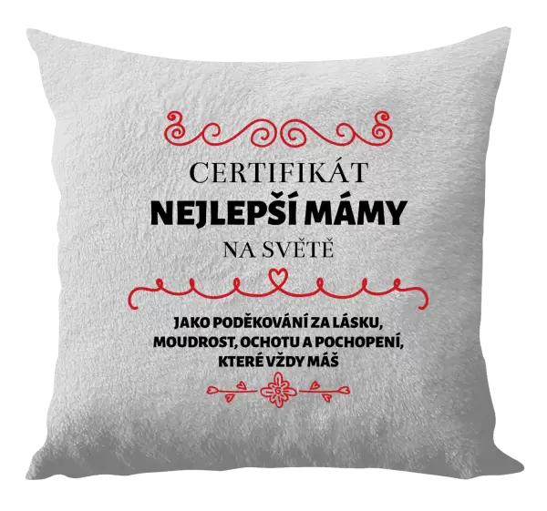 Polštář Certifikát nejlepší mámy na světě