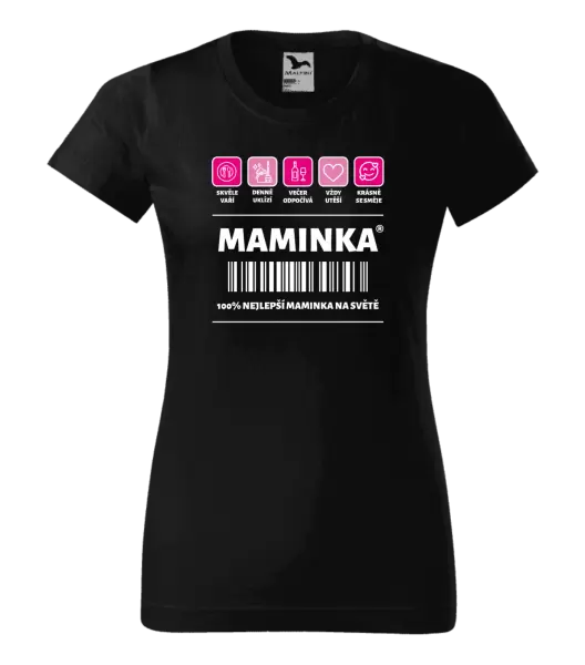 Dámské tričko Čárový kód - maminka