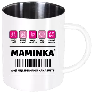 Nerezový hrnek Čárový kód - maminka