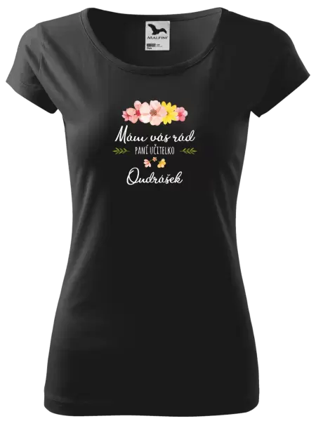 Dámské tričko Mám vás rád, paní učitelko - jméno