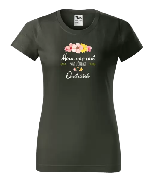 Dámské tričko Mám vás rád, paní učitelko - jméno