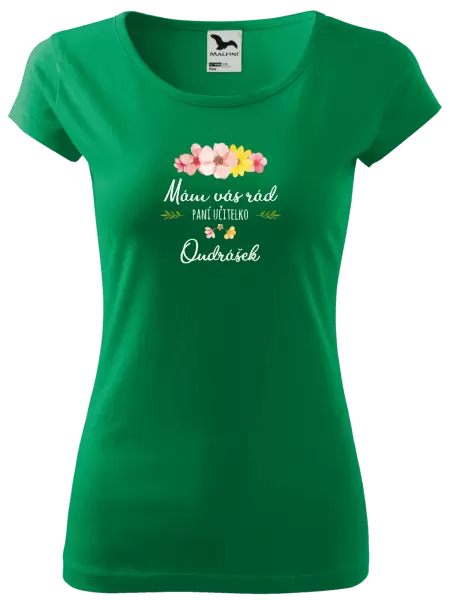 Dámské tričko Mám vás rád, paní učitelko - jméno