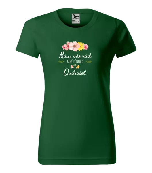 Dámské tričko Mám vás rád, paní učitelko - jméno