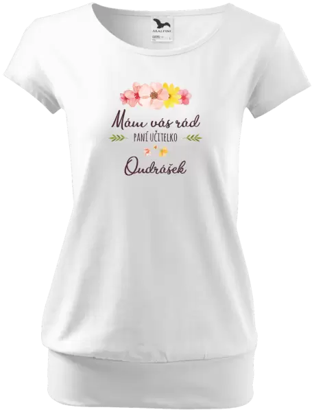 Dámské tričko Mám vás rád, paní učitelko - jméno