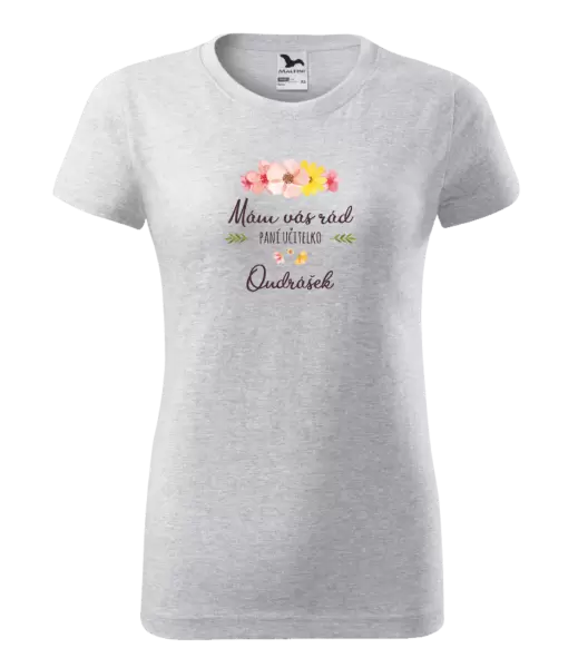 Dámské tričko Mám vás rád, paní učitelko - jméno