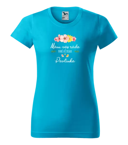 Dámské tričko Mám vás ráda, paní učitelko - jméno