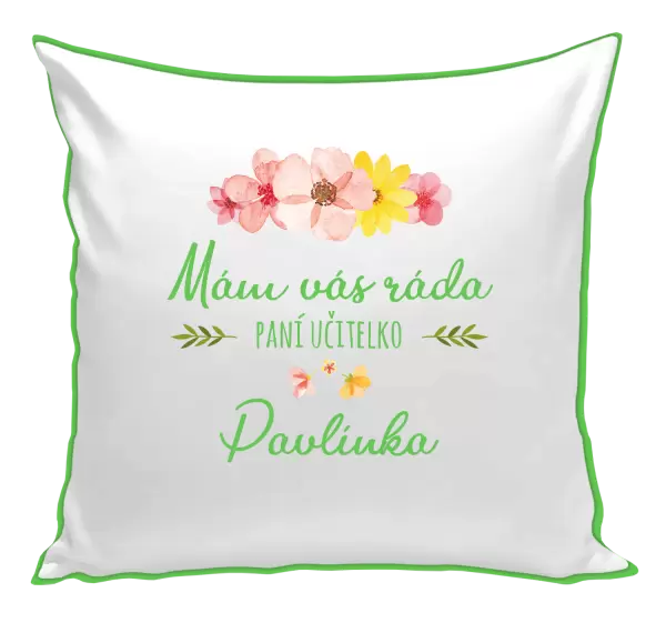 Polštář Mám vás ráda, paní učitelko - jméno