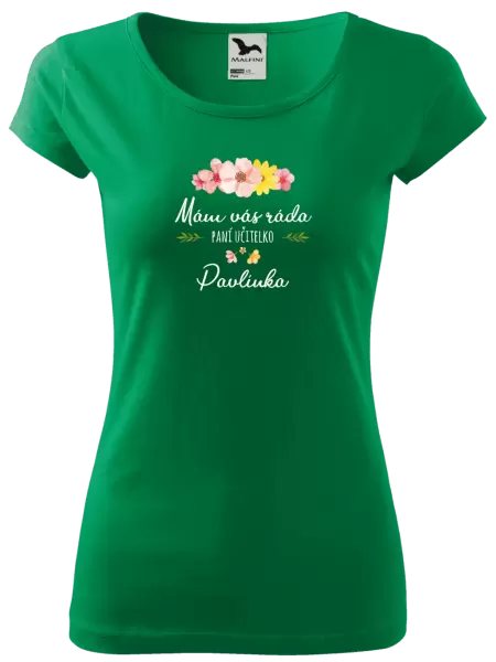 Dámské tričko Mám vás ráda, paní učitelko - jméno