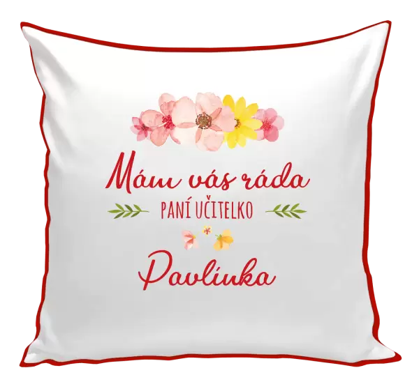 Polštář Mám vás ráda, paní učitelko - jméno