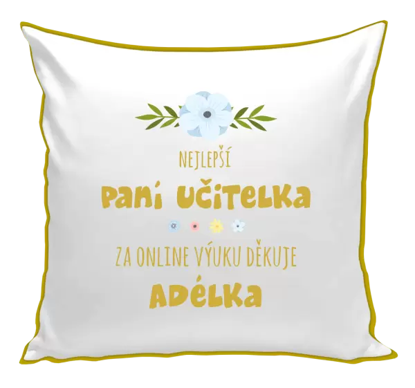 Polštář Nejlepší učitelka - online výuka - Jméno
