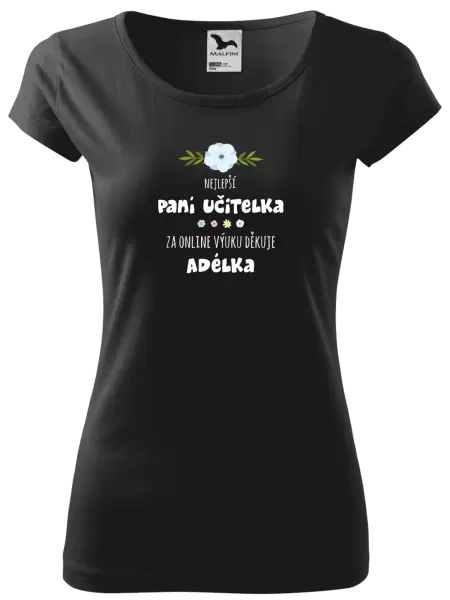 Dámské tričko Nejlepší učitelka - online výuka - Jméno