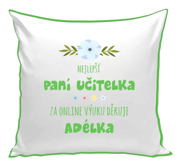Polštář Nejlepší učitelka - online výuka - Jméno