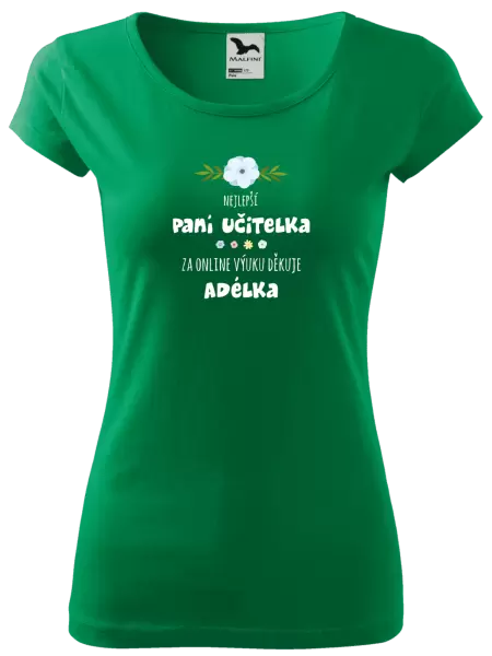 Dámské tričko Nejlepší učitelka - online výuka - Jméno
