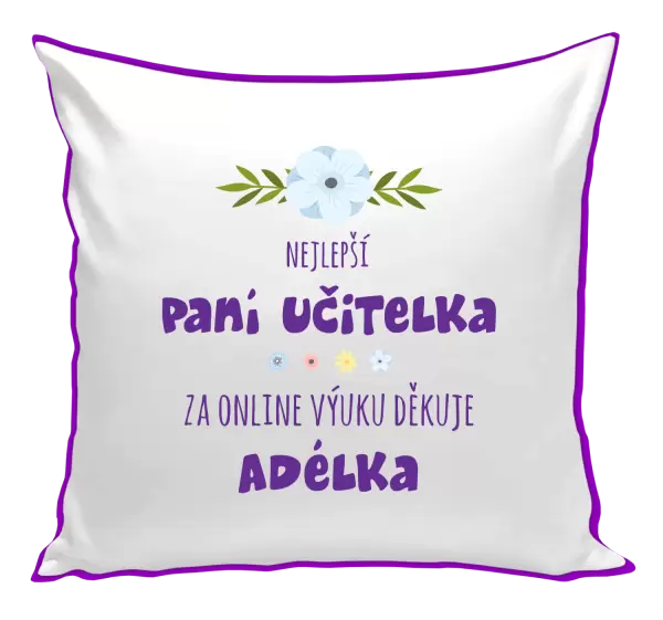 Polštář Nejlepší učitelka - online výuka - Jméno