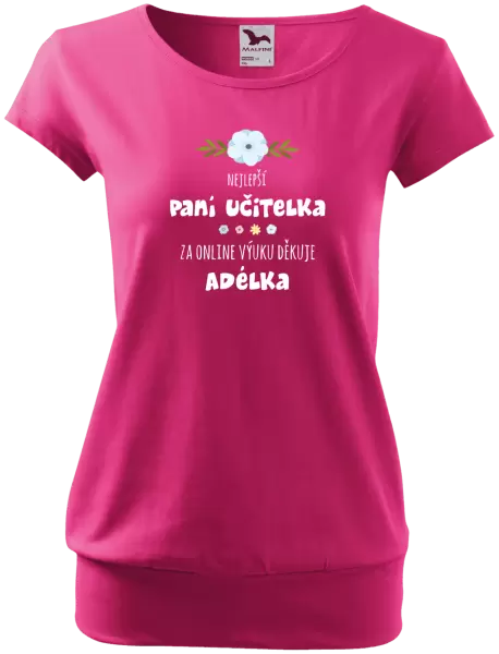 Dámské tričko Nejlepší učitelka - online výuka - Jméno