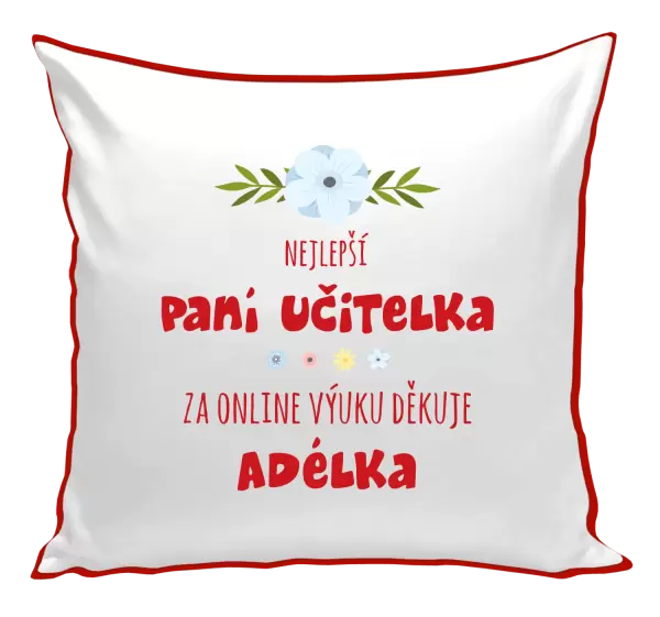 Polštář Nejlepší učitelka - online výuka - Jméno
