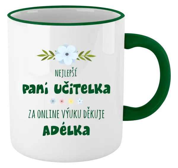 Hrnek Nejlepší učitelka - online výuka - Jméno