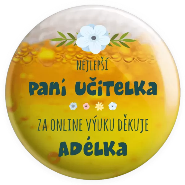 Placka Nejlepší učitelka - online výuka - Jméno