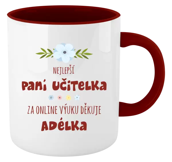 Hrnek Nejlepší učitelka - online výuka - Jméno