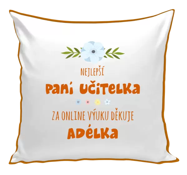 Polštář Nejlepší učitelka - online výuka - Jméno