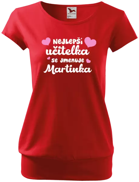 Dámské tričko Nejlepší učitelka se jmenuje - Jméno