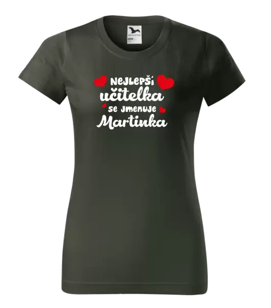 Dámské tričko Nejlepší učitelka se jmenuje - Jméno