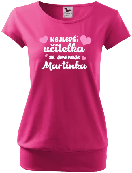 Dámské tričko Nejlepší učitelka se jmenuje - Jméno