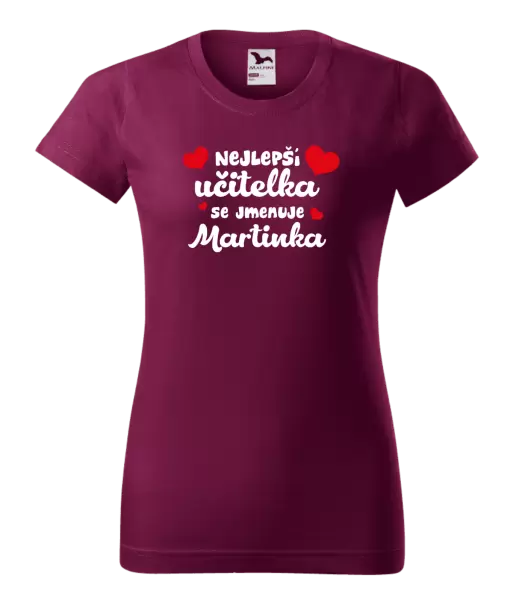 Dámské tričko Nejlepší učitelka se jmenuje - Jméno