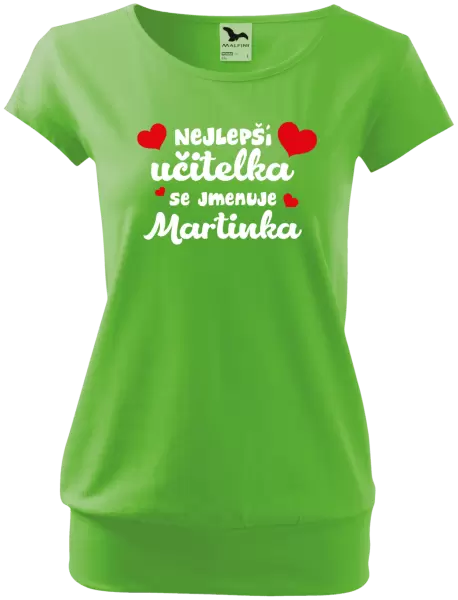 Dámské tričko Nejlepší učitelka se jmenuje - Jméno