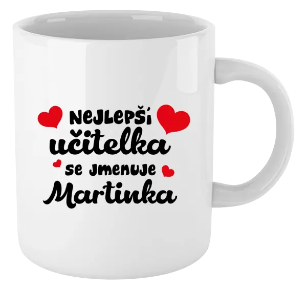 Hrnek Nejlepší učitelka se jmenuje - Jméno