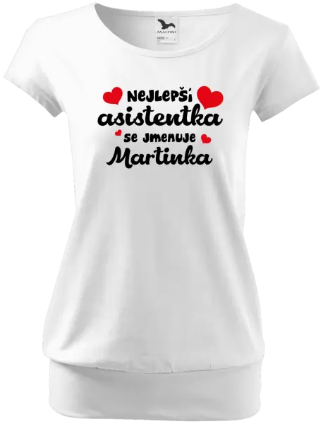 Dámské tričko Nejlepší asistentka se jmenuje - Jméno