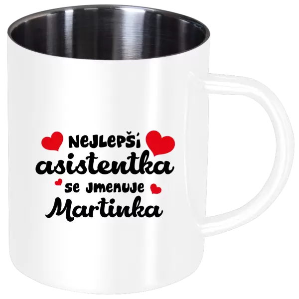 Nerezový hrnek Nejlepší asistentka se jmenuje - Jméno