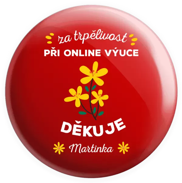 Placka Za trpělivost při online výuce 